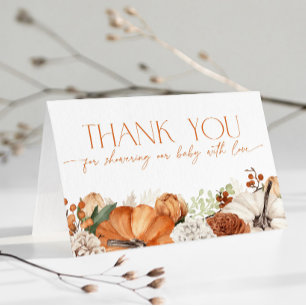 A Little Pumpkin is on the Way Baby Shower Thank You Card