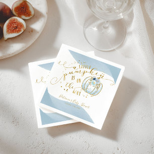 A Little Pumpkin Is On The Way Elegant Baby Shower Napkin