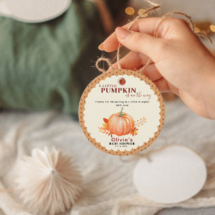 a Little Pumpkin Is on The Way Fall Baby Shower Favour Tags