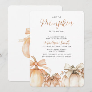 A Little Pumpkin Is on the Way Fall Baby Shower In Invitation