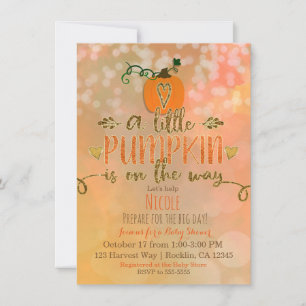 A little Pumpkin is on the Way Fall Baby Shower Invitation