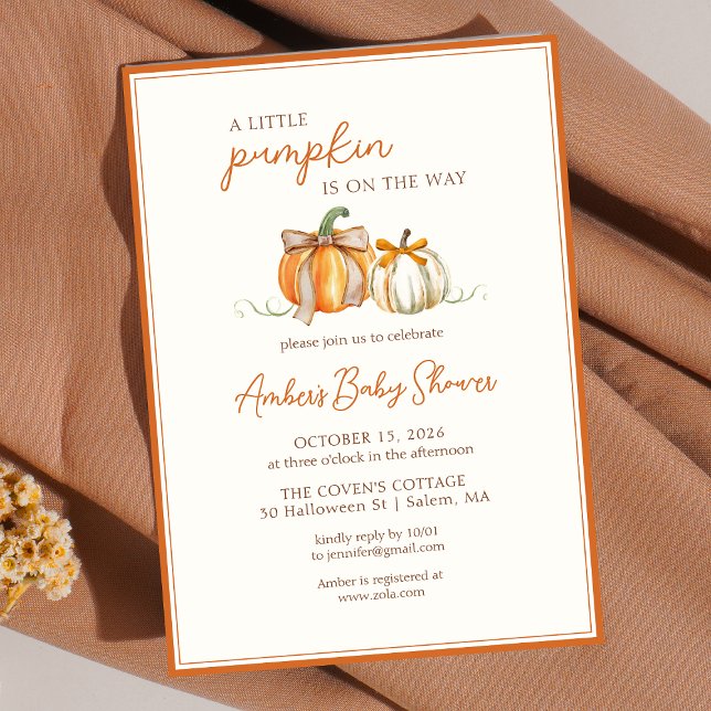 A Little Pumpkin is on the Way! Fall Baby Shower Invitation (Creator Uploaded)