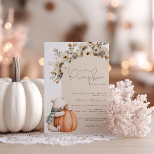 A Little Pumpkin Is On The Way Fall Baby Shower Invitation