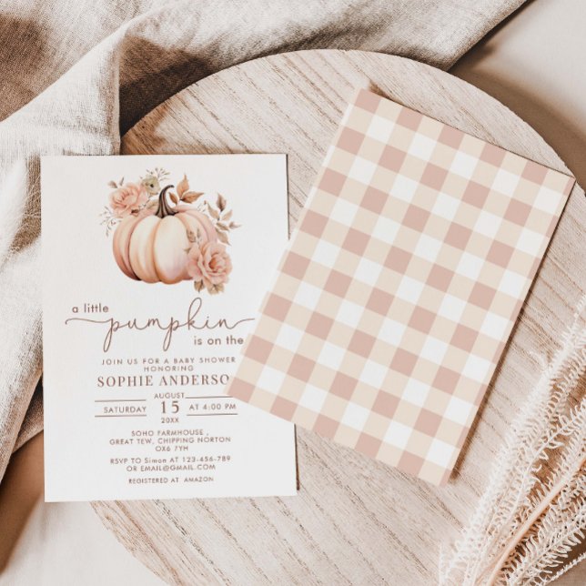 A Little Pumpkin Is On The Way Fall Baby Shower Invitation (Creator Uploaded)