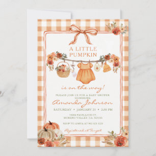 A Little Pumpkin Is on the Way Fall Baby Shower Invitation