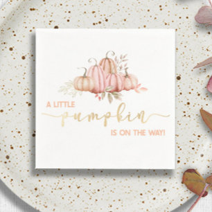 A Little Pumpkin Is On The Way! Fall Baby Shower N Napkin