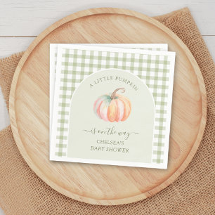 A Little Pumpkin is On The Way Fall Baby Shower Napkin