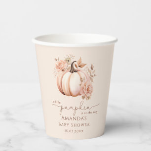 A Little Pumpkin Is On The Way Fall Baby Shower Paper Cups