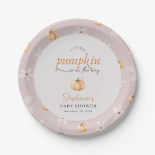 A Little Pumpkin Is On The Way Fall Baby Shower  Paper Plate