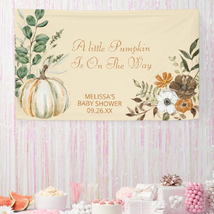 A little pumpkin is on the way Fall Rustic Banner