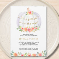 A Little Pumpkin Is On The Way Floral Baby Shower