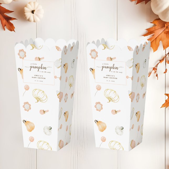 A Little Pumpkin Is On The Way Girl Baby Shower Favour Box (Creator Uploaded)