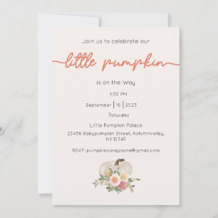 A Little Pumpkin is on the Way Invitation, Baby Invitation