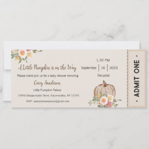 A Little Pumpkin is on the Way Invitation, Baby  Invitation