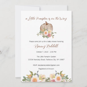 A Little Pumpkin is on the Way Invitation, Baby Invitation