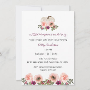 A Little Pumpkin is on the Way Invitation, Baby Invitation