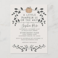 A little pumpkin is on the way neutral baby shower