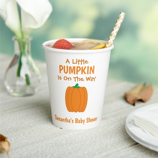 A Little Pumpkin Is On The Way Paper Cups (Insitu)