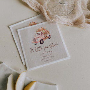 A Little Pumpkin Is On The Way Punk Truck  Napkin
