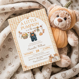 A Little Pumpkin Modern Fall Baby Shower Invitation