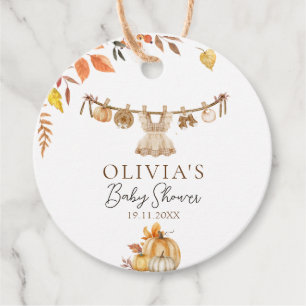A Little Pumpkin On Her Way, Fall Boho Baby Shower Favour Tags
