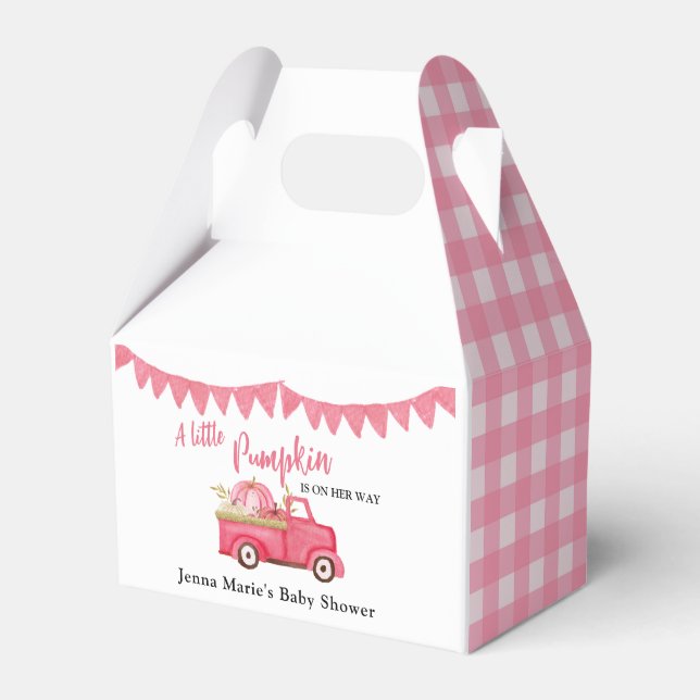 A Little Pumpkin on her way  Favour Box (Front Side)
