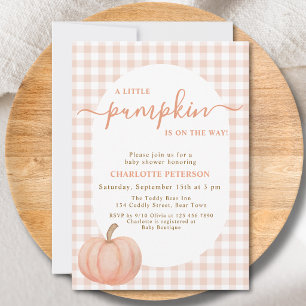 A Little Pumpkin On The Way Fall Baby Shower Invitation