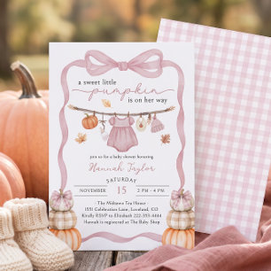 A Little Pumpkin on the Way Girl Baby Shower Invitation