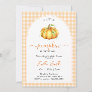 A Little Pumpkin Orange  Autumn Baby Shower Invitation