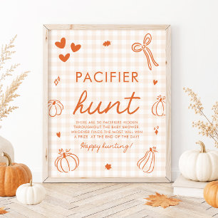A Little Pumpkin Pacifier Hunt Baby Shower Game Poster
