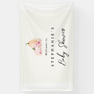 A Little Pumpkin Pink Baby Shower Welcome Banner