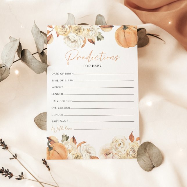 A Little Pumpkin Predictions For Baby Game Card (Creator Uploaded)