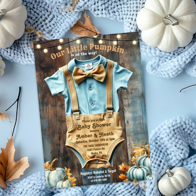 A Little Pumpkin Rustic Baby Shower Invitation (Creator Uploaded)