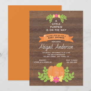 A Little Pumpkin Rustic Baby Shower Invitation