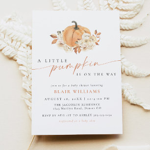 A Little Pumpkin Rustic Fall Baby Shower Invitation