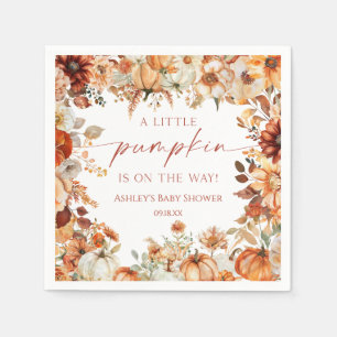 A Little Pumpkin Rustic Floral Bridal Shower Napkin