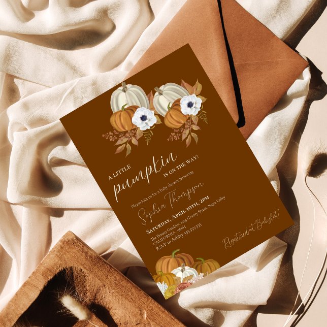 A little pumpkin Sunflower Fall baby shower  Invitation (Creator Uploaded)