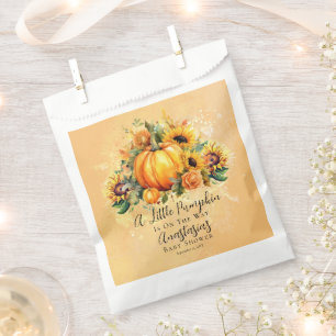 A Little Pumpkin Sunflowers Fall Baby Shower Favour Bags