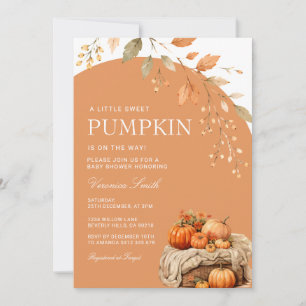 A Little Pumpkin Terracotta Orange Baby Shower Invitation