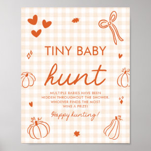 A Little Pumpkin Tiny Baby Hunt Baby Shower Game Poster
