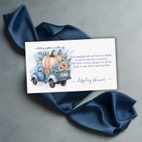 A Little Pumpkin Truck Blue Watercolor Baby Shower