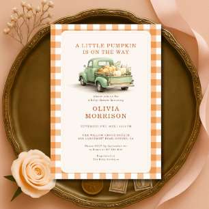 A Little Pumpkin Truck Fall Baby Shower Invitation