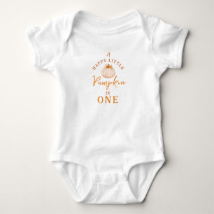 A Little Pumpkin Turning One Cute and Happy Design Baby Bodysuit