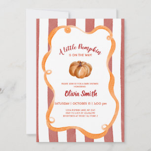 A Little Pumpkin Whimsical Frame Baby Shower Invitation