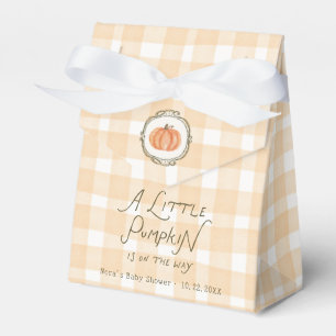 A Little Pumpkin Whimsical Gingham Baby Shower Favour Box