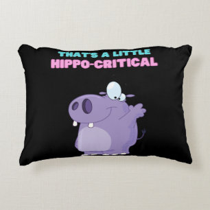A Little Purple Hippo Critical Funny Hippopotamus Decorative Cushion