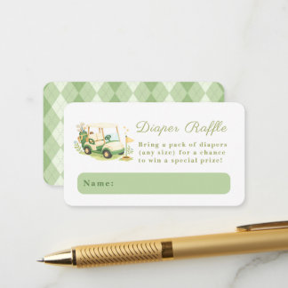 A Little Putter Golf Baby Shower Diaper Raffle Enclosure Card