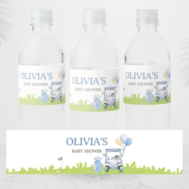 A Little Putter Golf Baby Shower Water Bottle Label (Golf A Little Putter Baby Shower Bottle Label)