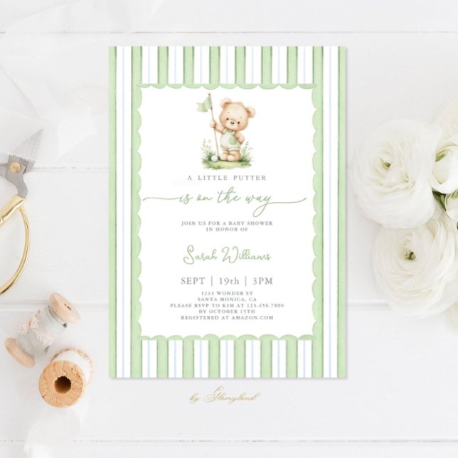 A Little Putter is on the Way Baby Shower Invitation (Creator Uploaded)