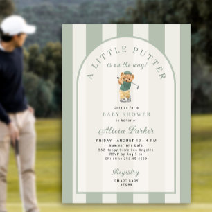 A little putter on the way golf baby shower invitation
